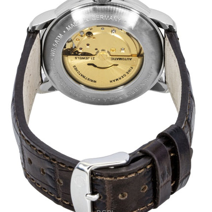 Zeppelin Friedrichshafen Brown Leather Strap Gold Dial Automatic 85625 Men's Watch