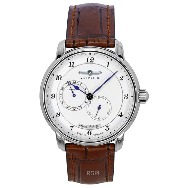 Zeppelin Friedrichshafen Leather Strap White Dial Automatic 85681 Men's Watch