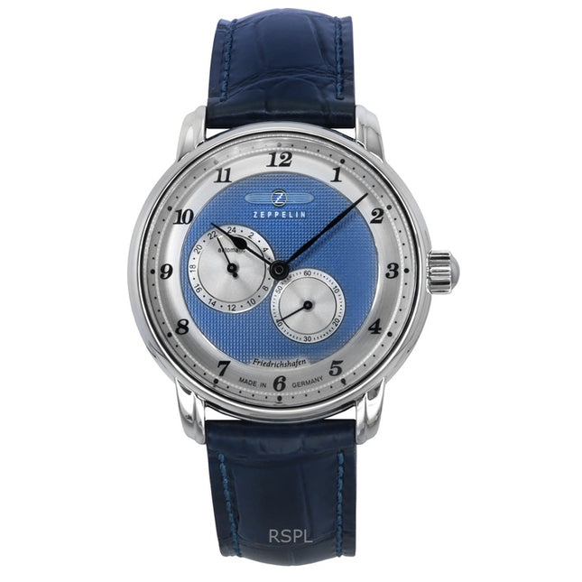 Zeppelin Friedrichshafen Leather Strap Blue Dial Automatic 85683 Men's Watch