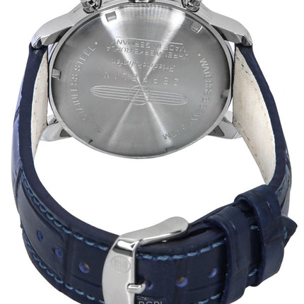 Zeppelin Friedrichshafen Chronograph Leather Strap Blue Dial Quartz 85843 Men's Watch