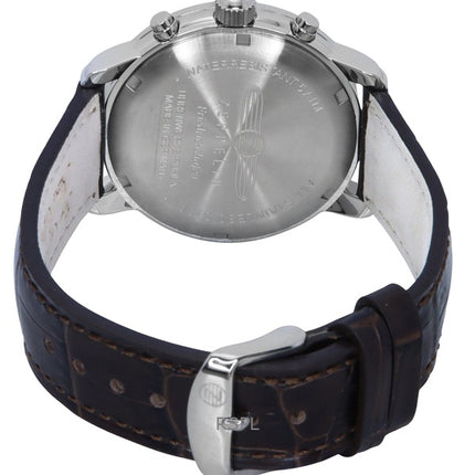 Zeppelin Friedrichshafen Chronograph Leather Strap Gold Dial Quartz 85845 Men's Watch