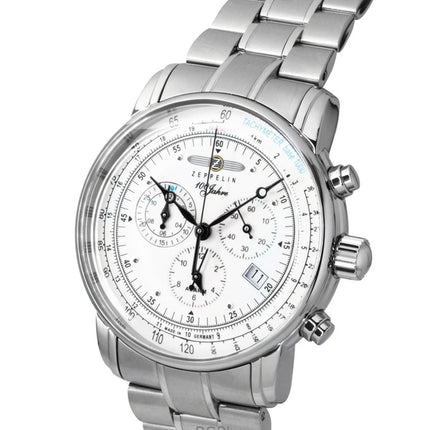 Zeppelin 100 Jahre Chronograph Stainless Steel Beige Dial Quartz 8680MB3 Men's Watch
