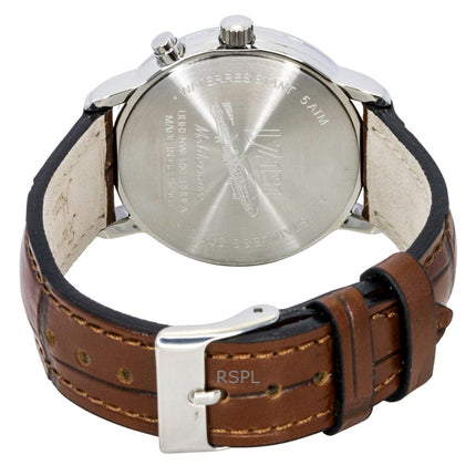Zeppelin Mediterranee Moonphase Leather Strap Champagne Dial Quartz 96375 Men's Watch