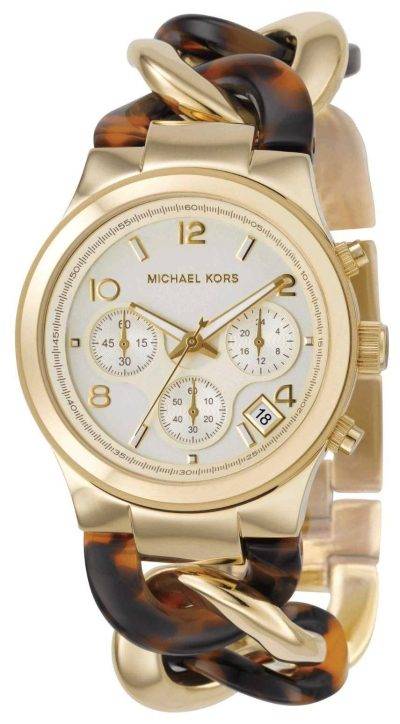 Michael Kors Chain Link Acrylic Gold-Tone MK4222 Womens Watch