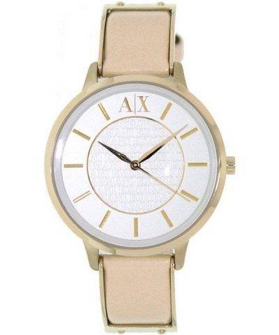 Armani Exchange White Dial Leather Strap AX5301 Ladies Watch