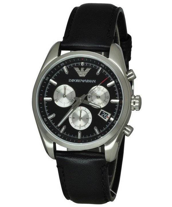 Emporio Armani Sportivo Chronograph Black Dial AR6009 Mens Watch ...