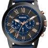 Fossil Grant Chronograph Black and Blue Dial Blue Leather FS5061 Mens Watch