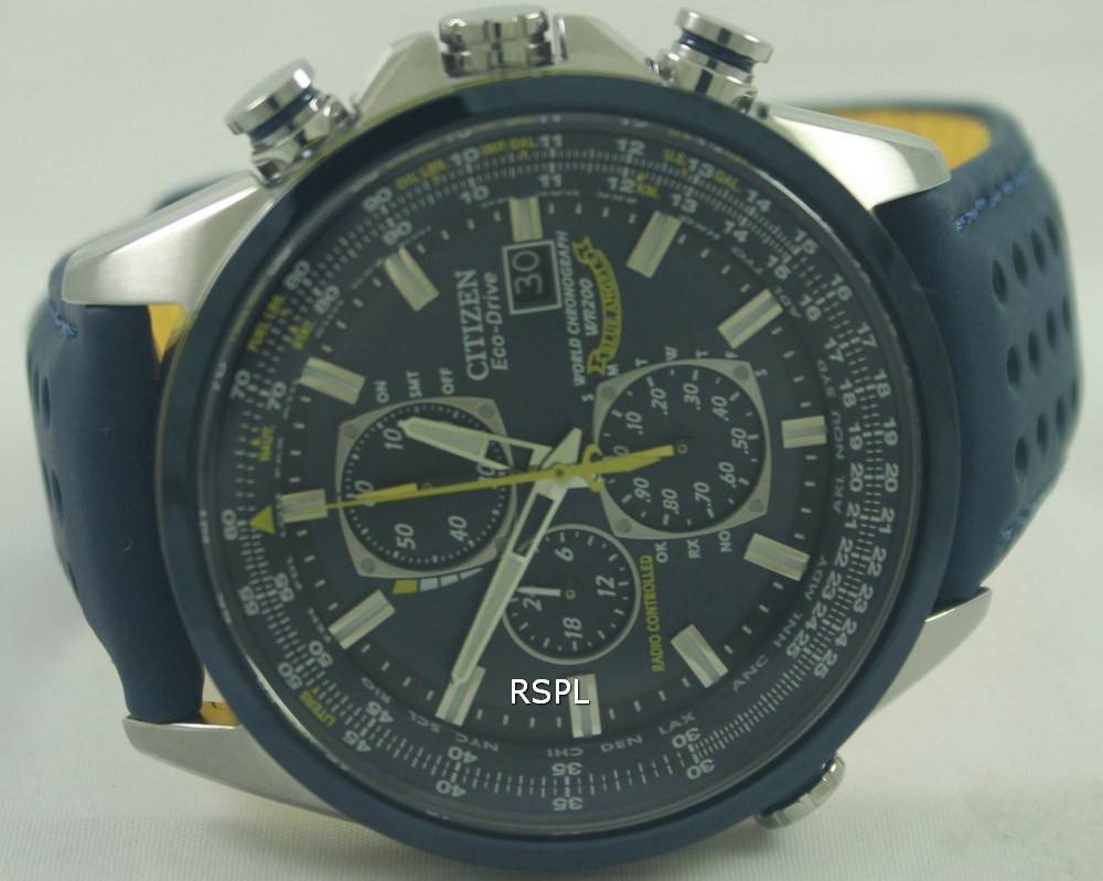 Citizen Eco-Drive Blue Angels Radio Controlled World Chronograph AT8020 ...