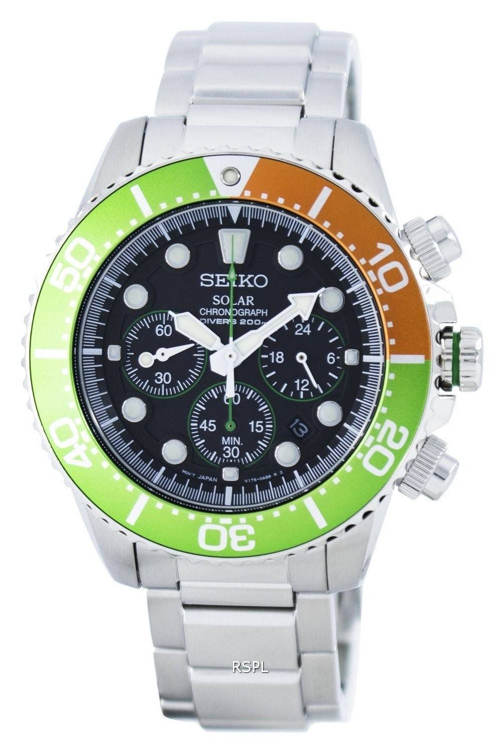 Seiko Solar Chronograph Diver's 200M SSC237 SSC237P1 SSC237P Men's Watch -  