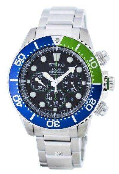 Seiko Solar Chronograph Diver's 200M SSC239 SSC239P1 SSC239P Men's Watch