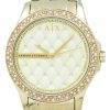 Armani Exchange Lady Hampton Champagne Quilted Dial Cyrstals AX5216 Womens Watch