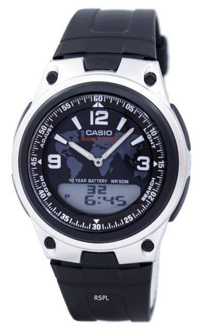 Casio Databank World Time Telememo Analog Digital AW-80-1A2V Men's Watch