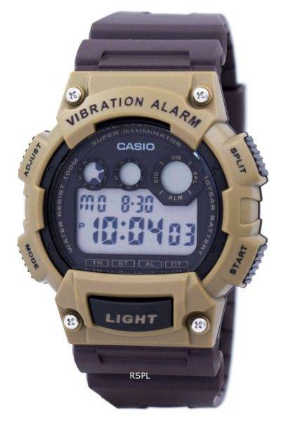 Casio Super Illuminator Vibration Alarm Digital W-735H-5AV Men's Watch