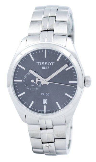 Tissot T-Classic PR 100 Dual Time Quartz T101.452.11.061.00 T1014521106100 Men's Watch