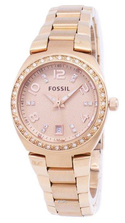 Fossil Serena Crystals Rose Gold-Tone Stainless Steel AM4508 Womens Watch