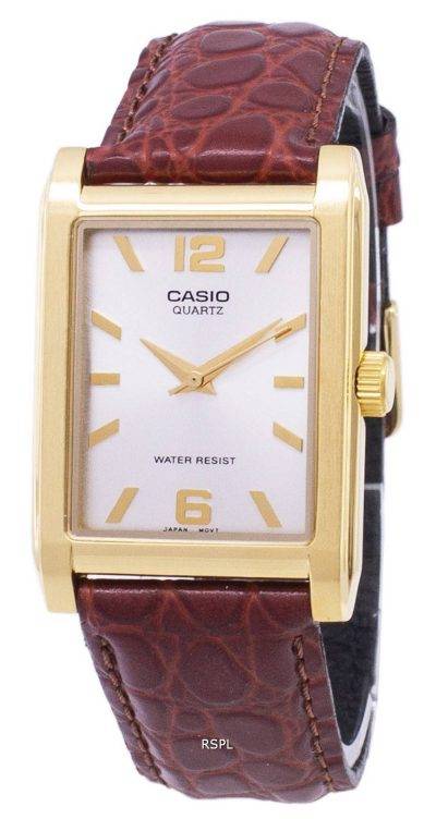 Casio Enticer Quartz Analog Silver Dial MTP-1235GL-7ADF MTP-1235GL-7A Mens Leather Watch