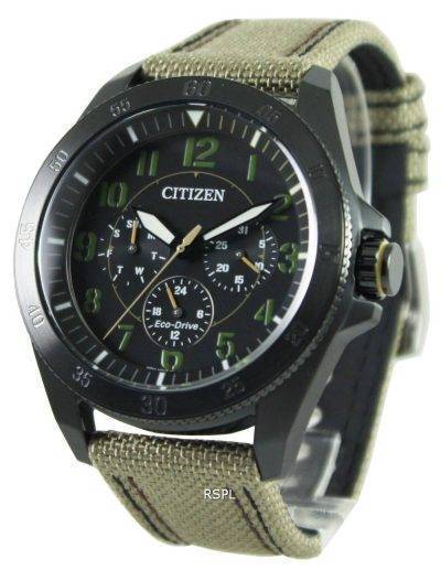 Citizen Eco-Drive Khaki Black IP BU2035-05E Mens Watch