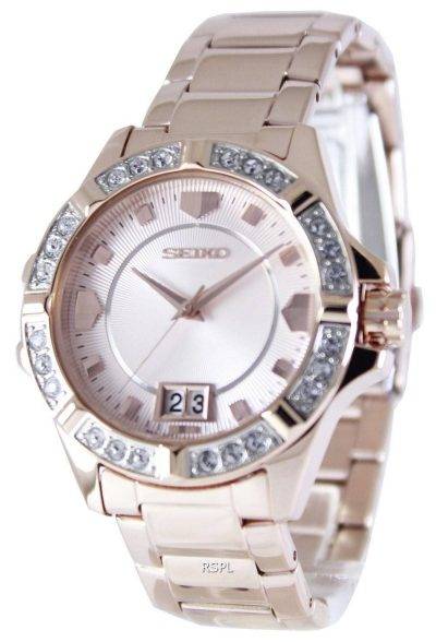 Seiko Quartz Crystals Rose Gold SUR802P1 SUR802P Women's Watch
