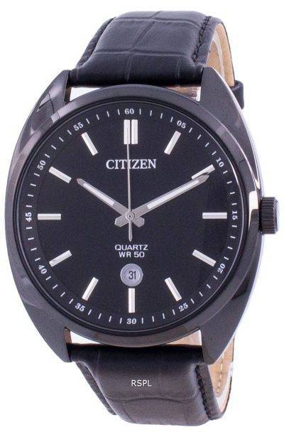 Citizen Black Dial Leather Strap Quartz BI5095-05E Men's Watch