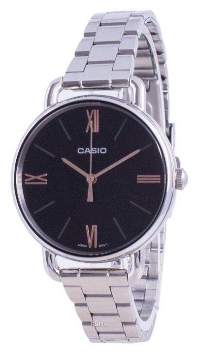 Casio Black Dial Stainless Steel Quartz LTP-E414D-1A LTPE414D-1A Women's Watch