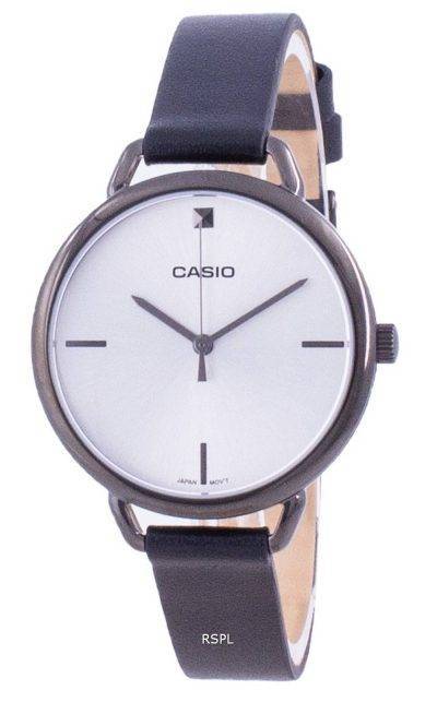 Casio Silver Dial Leather Strap Quartz LTP-E415GRL-1C LTPE415GRL-1C Women's Watch