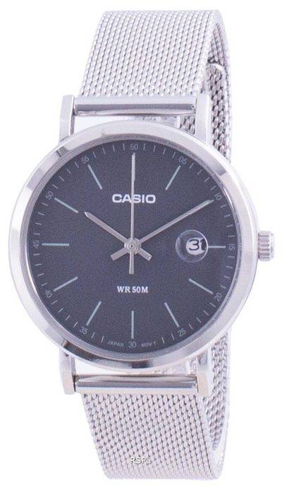 Casio Analog Black Dial Stainless Steel LTP-E175M-1E LTPE175M-1 Womens Watch