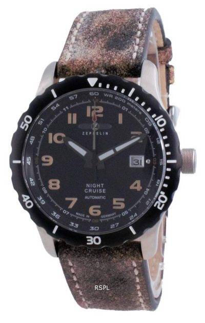 Zeppelin Night Cruise Black Dial Automatic 7264-5 72645 200M Men's Watch