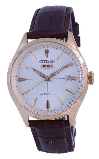 Citizen C7 White Dial Leather Automatic NH8393-05A Mens Watch