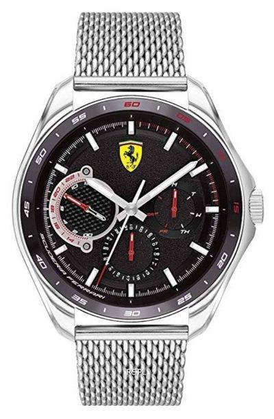 Ferrari Scuderia Speedracer Black Dial Stainless Steel Quartz 0830684 Mens Watch