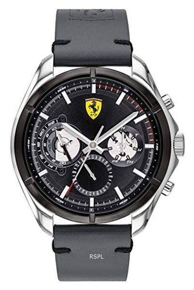 Ferrari Scuderia Speedracer Open Heart Leather Strap Quartz 0830753 Mens Watch
