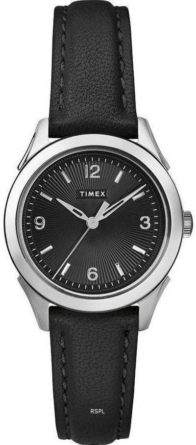 Timex Torrington Black Dial Leather Strap Quartz TW2R91300 Womens Watch
