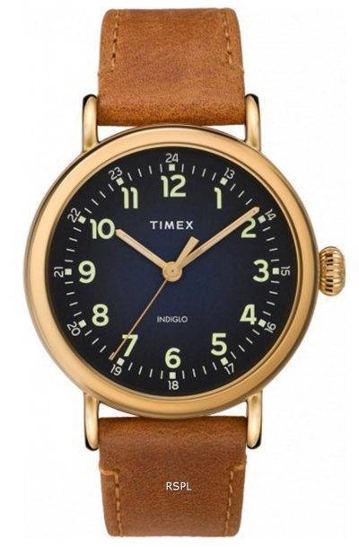 Timex Standard Blue Dial Leather Strap Quartz TW2T20000 Mens Watch