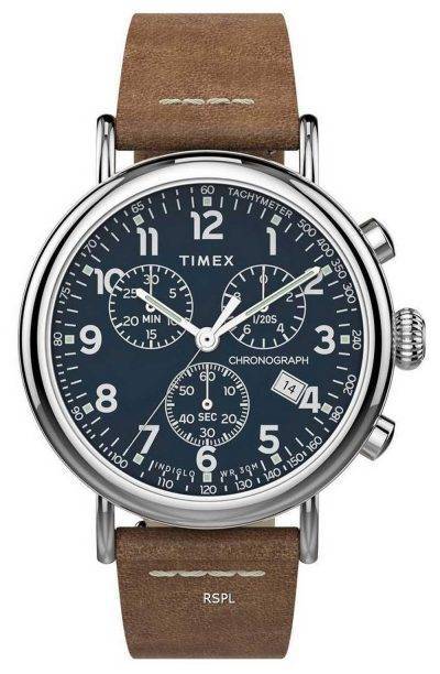 Timex Standard Chronograph Leather Strap Quartz TW2T68900 Mens Watch