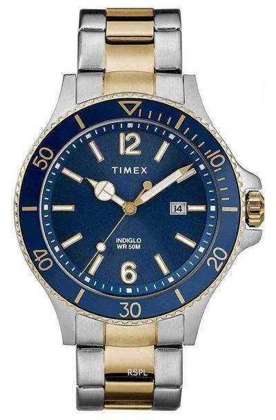 Timex Harborside Blue Dial Two Tone Stainless Steel Quartz TWG019600 Mens Watch