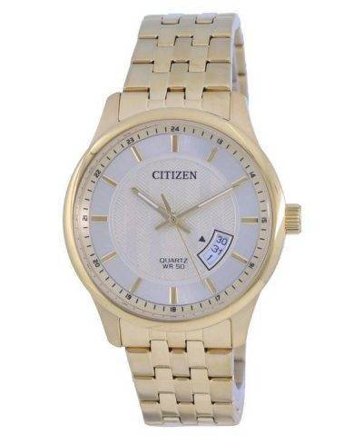 Citizen Gold Tone Dial Gold Tone Stainless Steel Bracelet Quartz BI1052-85P Men's Watch