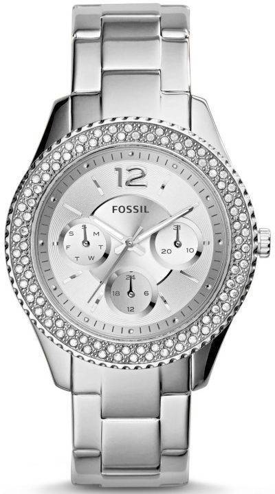 Fossil Stella Multifunction Crystal-Accented Silver-Tone ES3588 Womens Watch