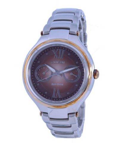 Citizen Brown Dial Stainless Steel Eco-Drive FD4007-51W Women's Watch