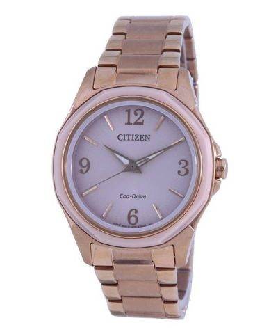 Citizen AR Eco-Drive Pink Dial Rose Gold Tone Stainless Steel FE7053-51X 100M Women's Watch