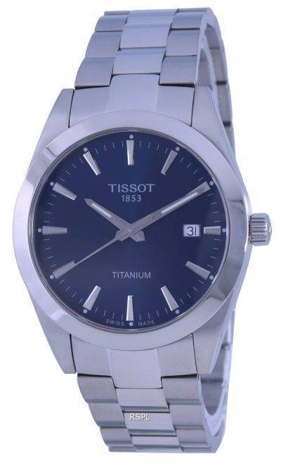 Tissot Gentleman Titanium Blue Dial Quartz T127.410.44.041.00 T1274104404100 100M Mens Watch