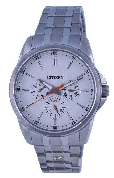 Citizen Analog Stainless Steel White Dial Quartz AG8340-58A.G 100M Mens Watch