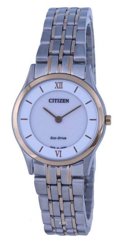 Citizen Analog Two Tone Stainless Steel White Dial Eco-Drive EG3224-57A.G Womens Watch
