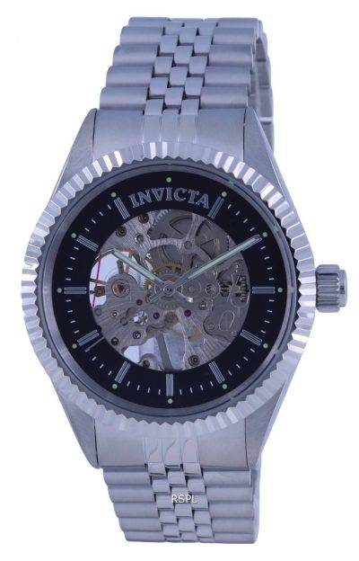 Invicta Specialty Skeleton Stainless Steel Black Dial Mechanical INV36437 Mens Watch