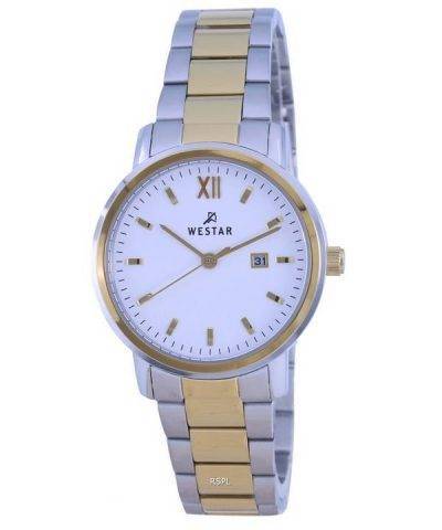Westar White Dial Two Tone Stainless Steel Quartz 40245 CBN 101 Womens Watch