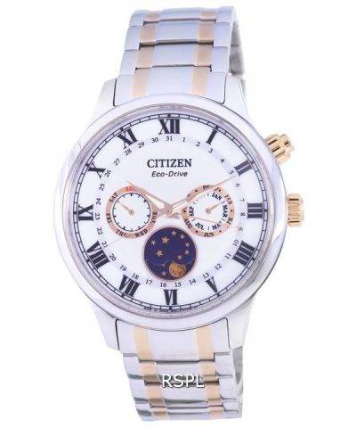 Citizen Moon Phase Silver Dial Two Tone Stainless Steel Dial Eco-Drive AP1054-80A Mens Watch