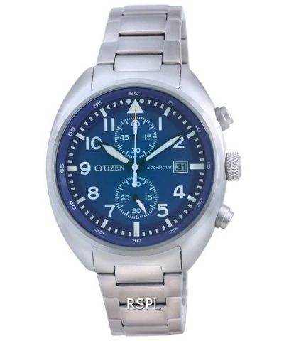 Citizen Chronograph Blue Dial Stainless Steel Eco-Drive CA7040-85L 100M Mens Watch