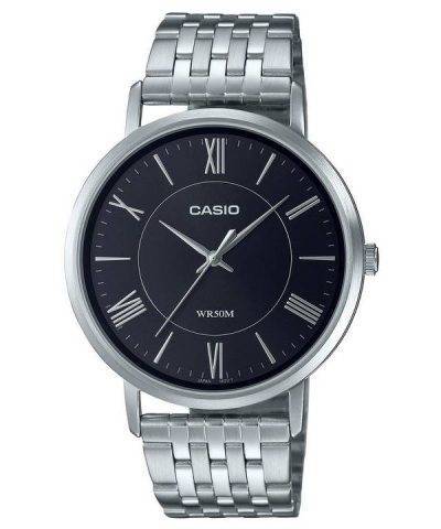 Casio Analog Black Dial Stainless Steel Quartz MTP-B110D-1A MTPB110D-1 Mens Watch