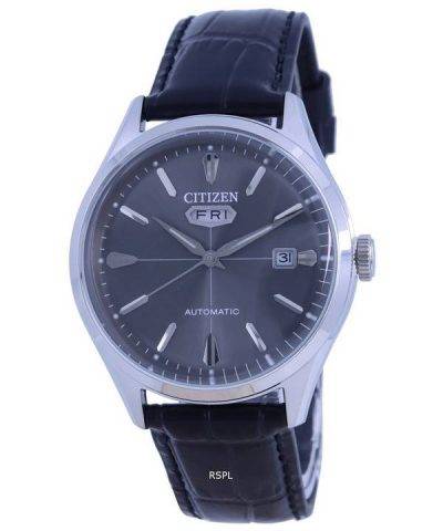 Citizen C7 Black Dial Leather Strap Automatic NH8390-20H Mens Watch