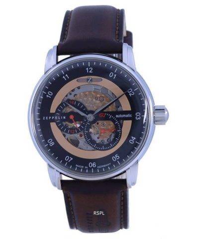 Zeppelin New Captains Line Skeleton Dial Automatic 8664-5 86645 Mens Watch