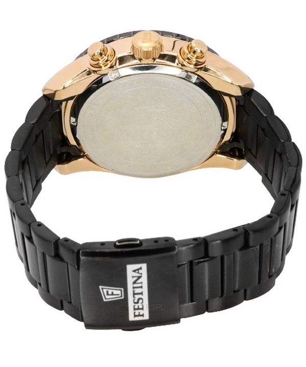 Festina Ceramic Quartz Watch 20578-1 Black Chronograph Dial Men\'s 100M