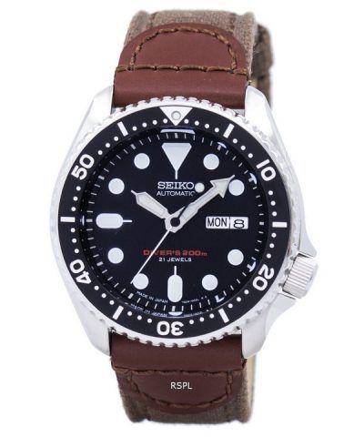 Seiko Automatic Diver's Canvas Strap SKX007J1-var-NS1 200M Mens Watch